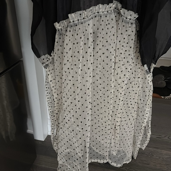 Luxury agbada silk sheer polka dot kaftan maxi dress - Picture 11 of 14